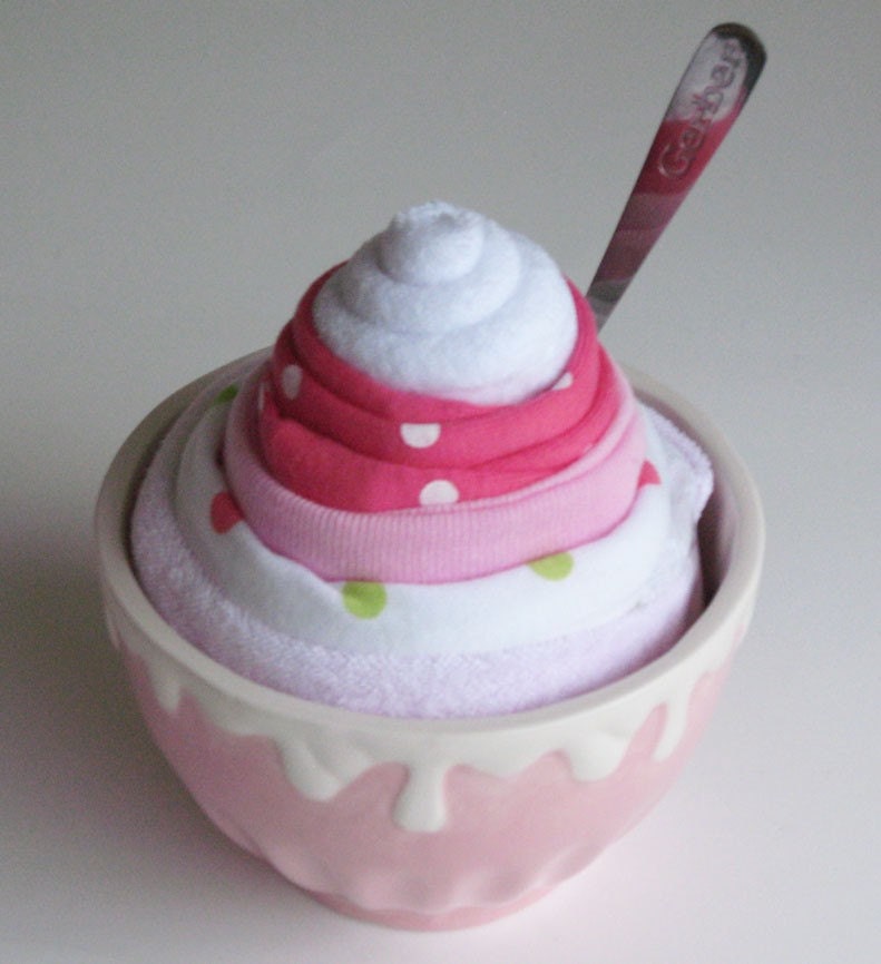 SALE - Baby Gifts - Ice Cream Onesie - Baby Shower Gift Set