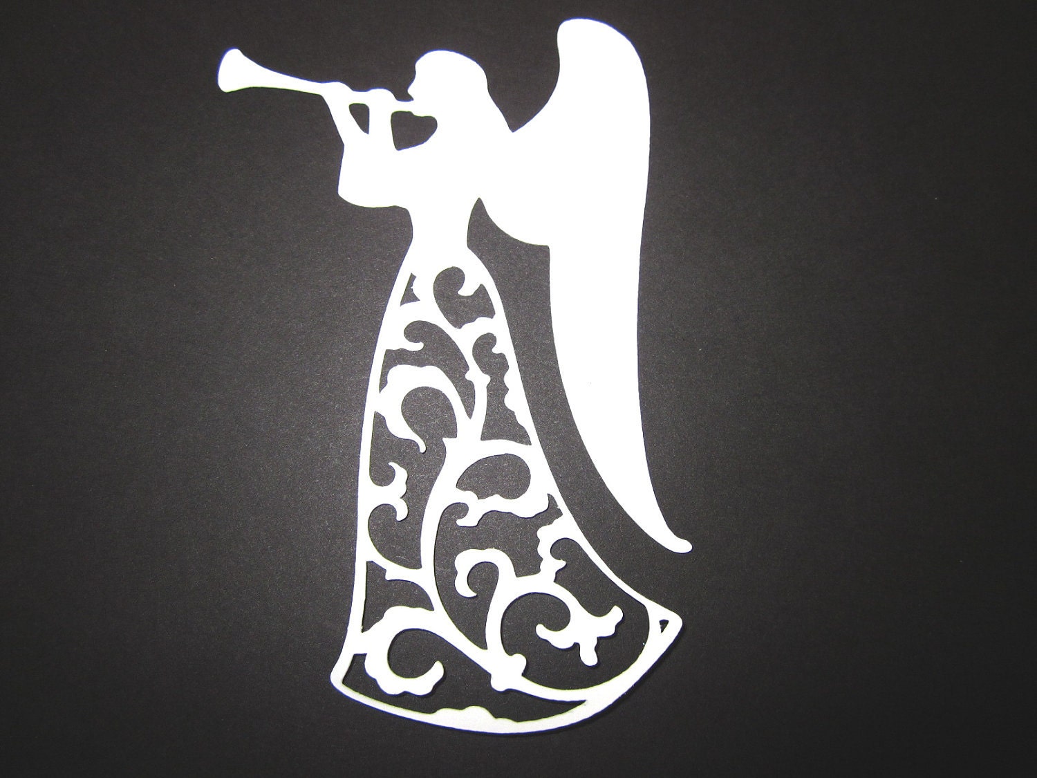 Large White  Lace  Angel Silhouette Die Cuts