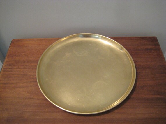 Vintage Round Brass Serving Tray By Kingsdownroad On Etsy 3887