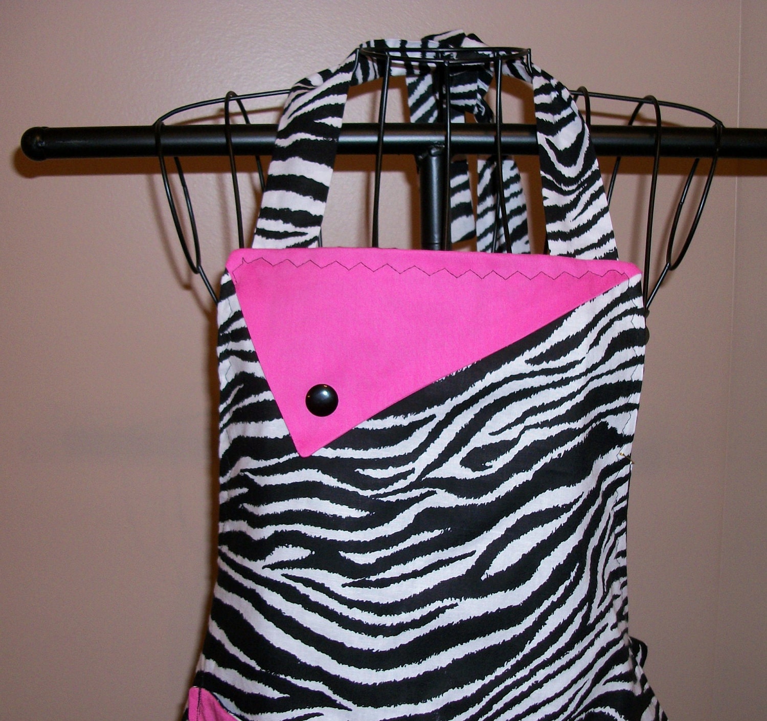 Zebra and Hot Pink Apron