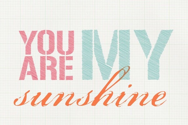 Items Similar To You Are My Sunshine Printable Graphic -- Gridded 