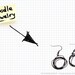 Doodle jewelry / Circles earrings in black