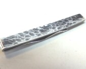 Mens Sterling Silver Tie Clip---Dimpled  Texture in Antique Finish