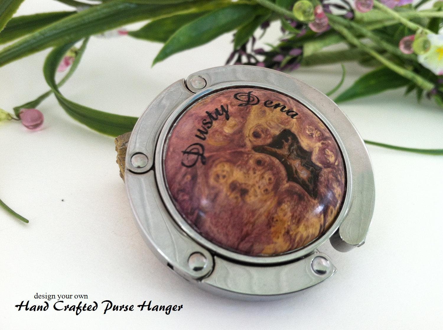 Custom Personalized Hand Crafted Purse Hanger - Design Your Own Bridesmaid Gifts - FREE Engraving