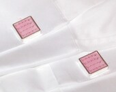 Magnetic EKG Medical Cuff Links Cufflinks Pink Purple Pattern Retro