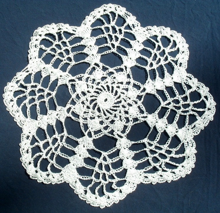 Small Spiderweb pattern Round Silk Nylon blend Doily