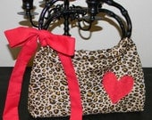 SALE Leopard print sweethart clutch