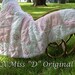 Vintage Chenille Shabby Chic Crochet Rose Throw Bedspread Pink Delight