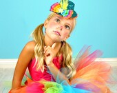 Girls Toddler Womens Glitter Mini Top Hat, Circus Clown, Costume, Rainbow, Photo Prop, Birthday . . .  CANDI