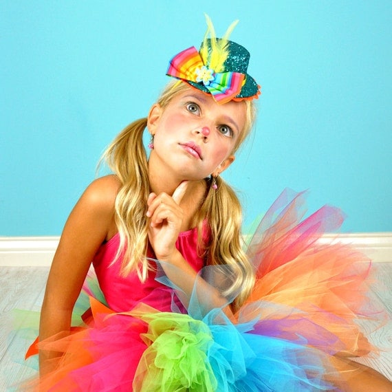 Girls Toddler Womens Glitter Mini Top Hat, Circus Clown, Costume, Rainbow, Photo Prop, Birthday . . .  CANDI