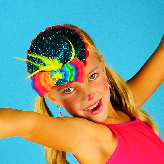 Girls Toddler Womens Glitter Mini Top Hat, Circus Clown, Costume, Rainbow, Photo Prop, Birthday . . .  CANDI