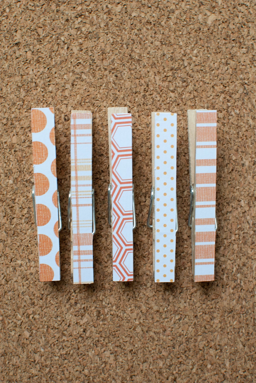 5 Decorative Cork Board Clothespins
