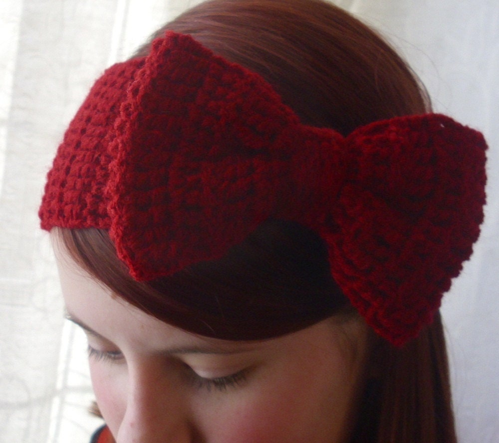 PDF PATTERN.  crochet bow headband earwarmer