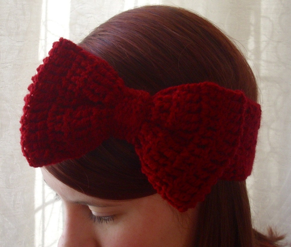 PDF PATTERN.  crochet bow headband earwarmer