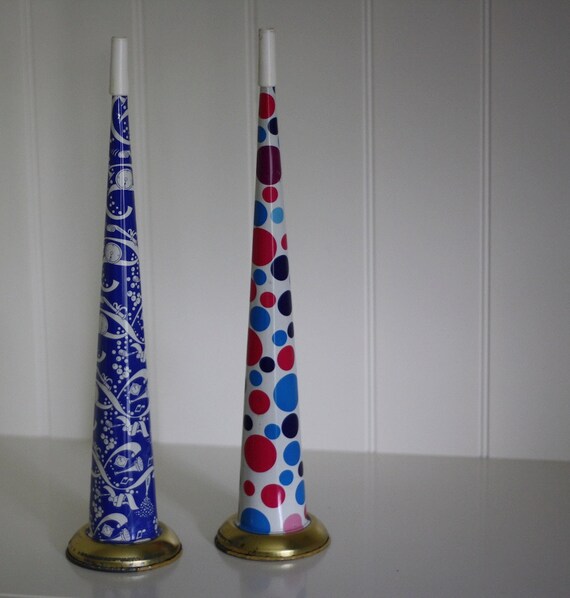 Vintage Tin Party Horns Noisemakers New by PeppermintNattyInc