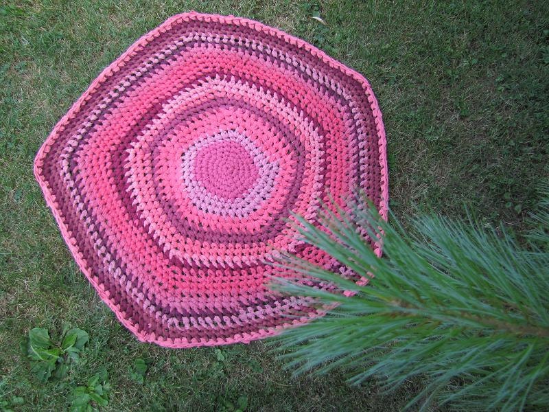 Lipstick and Rouge Upcycled Tshirt Rag Rug