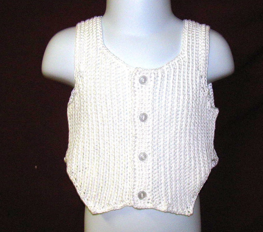Boys White Baptismal or Wedding Vest - FREE SHIPPING