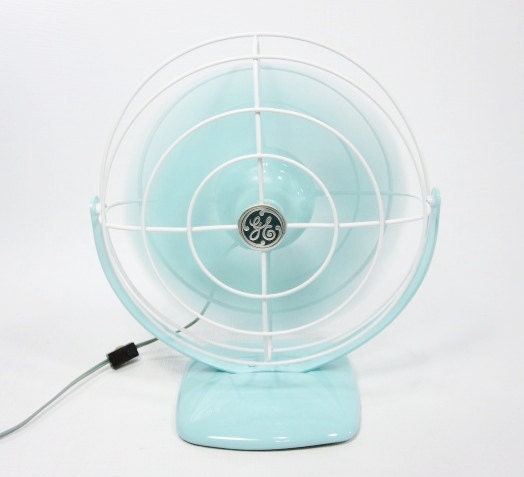 Vintage Electric Fan Aqua Blue