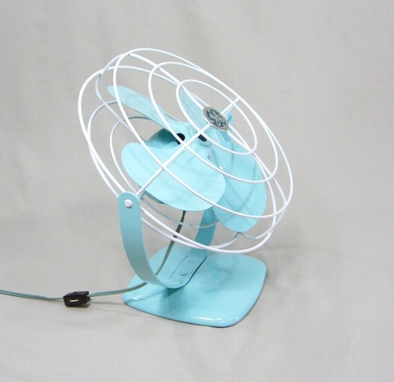 Vintage Electric Fan Aqua Blue