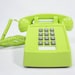 Vintage Phone chartreuse push button telephone
