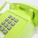 Vintage Phone chartreuse push button telephone
