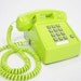 Vintage Phone chartreuse push button telephone