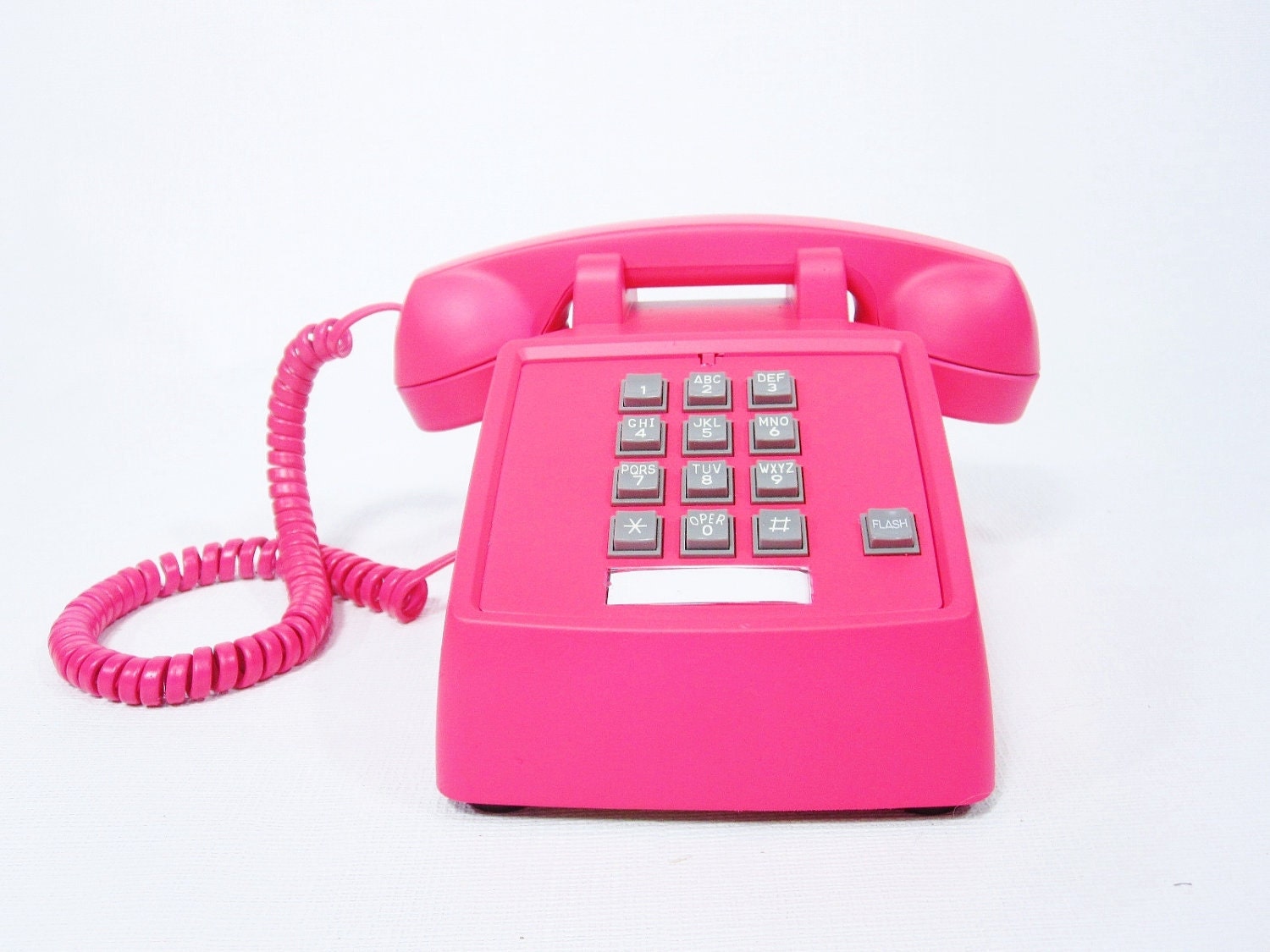 Neon Pink Vintage Phone push button telephone