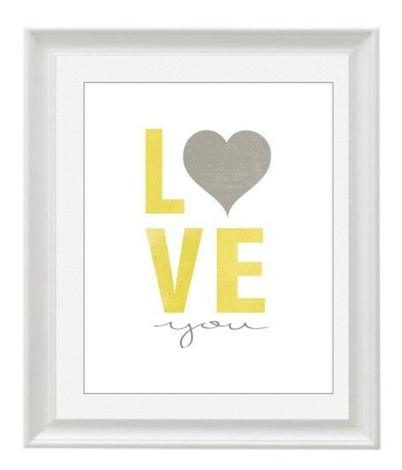 5x7 LOVE You Yellow