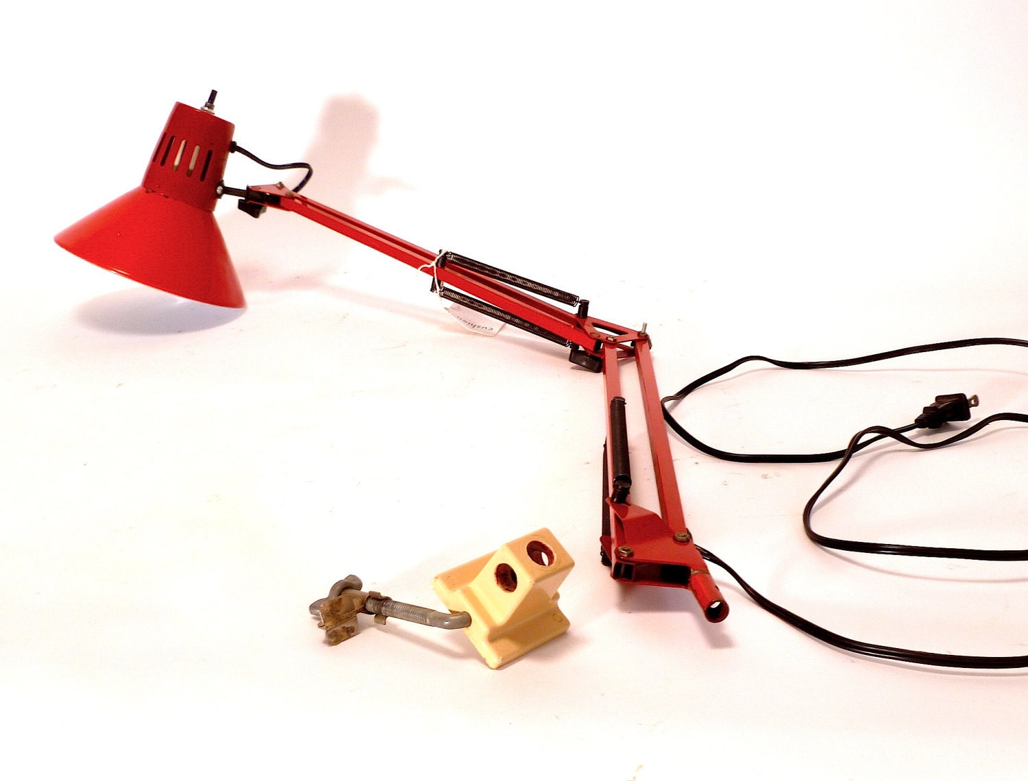 Anglepoise Desk Lamps on Vintage Tomato Red Metal Anglepoise Desk Lamp By Cushionchicago