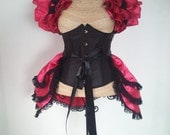Sanguine Red and Black Opera Shrug Only