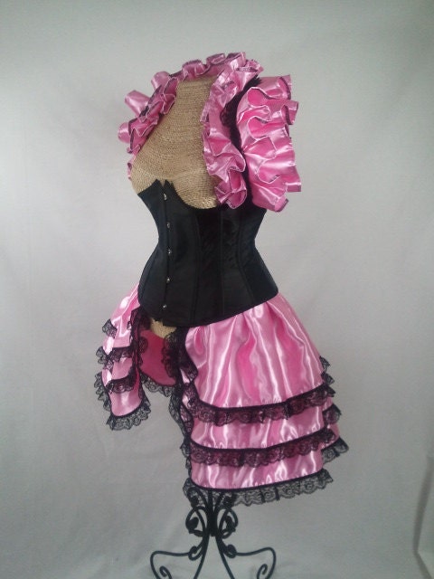 Cotton Candy Pink and Black Bustle and Opera Shrug Set