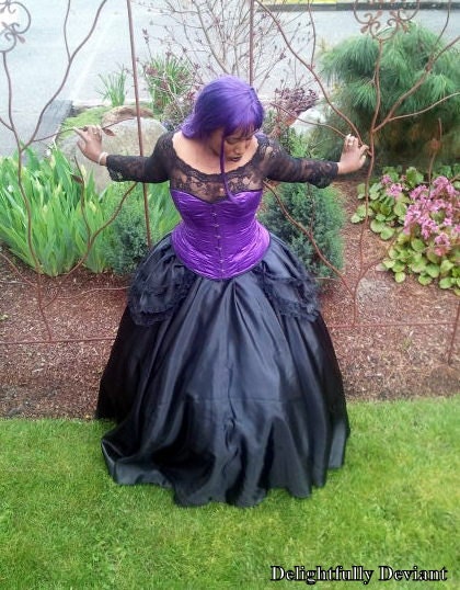 Timeless Midnight Black Satin Circle Skirt