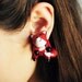 Fake gauge fox earring ear stud - woodland earrings, cute animal, fun earrings, red, forest, gift for her girl - made to order
