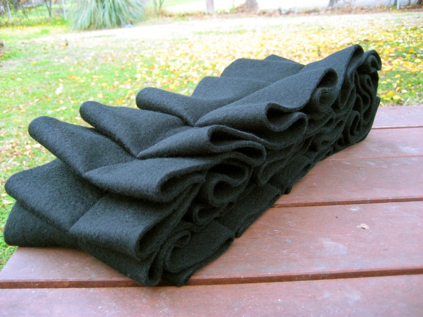 Black Fleece Ruffle Scarf / Soft Fuzzy Chunky Autumn Scarf