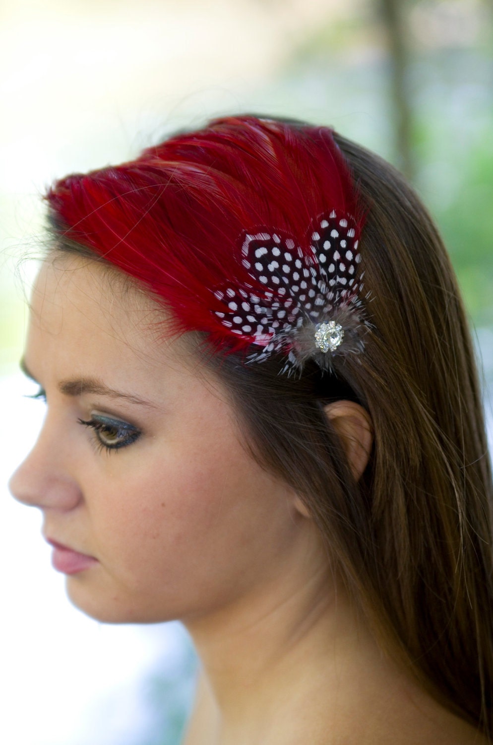 red headband, feather fascinator, headband, bridal hair piece, Vintage fascinator, wedding hair feather fascinators