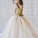 Tutu Dress, Vintage Champagne, Ivory, Gold and Brown tutu Skirt , Gold tutu, FLOWER GIRL DRESS
