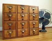 RESERVED Vintage Card Catalog : 12 Drawer Remington Rand Wood Cabinet