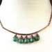 CUSTOM ORDER  Lime Green Briolettes on Copper Bar