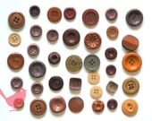 Vintage buttons - assorted brown buttons