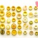 Vintage buttons - assorted yellow buttons