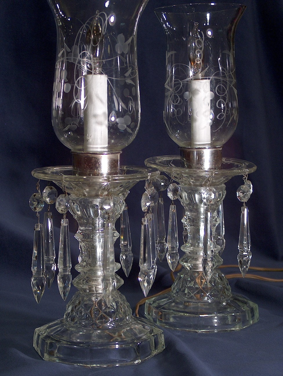 Crystal Buffet Lamp pair by EclecticHome on Etsy