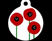 Pet Tag - Three Little Poppies - Pet ID Tag - Dog Tag - Cat Tag - Luggage Tag - Child Id Tag