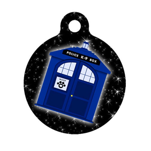 Pet ID Tag - Doghouse Tardis Doctor Who Inspired Pet Tag, Dog Tag