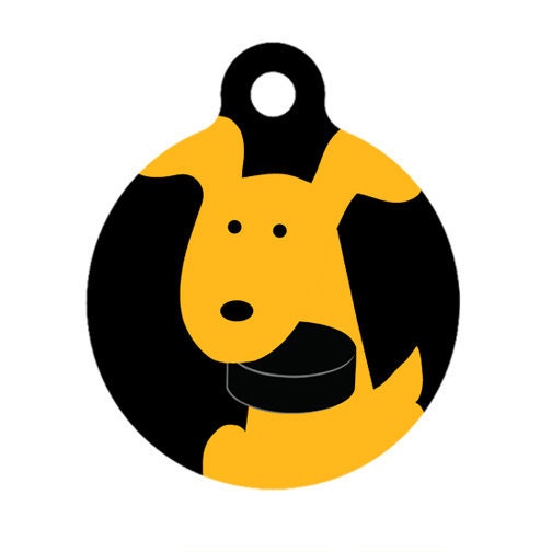 Pet ID Tag - Hockey Team Pup Customize With Your Teams Colors Pet Tag, Dog Tag, Luggage Tag