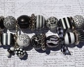 Black & White Zebra -  Chunky Beaded Interchangeable Watch Band (No 150)
