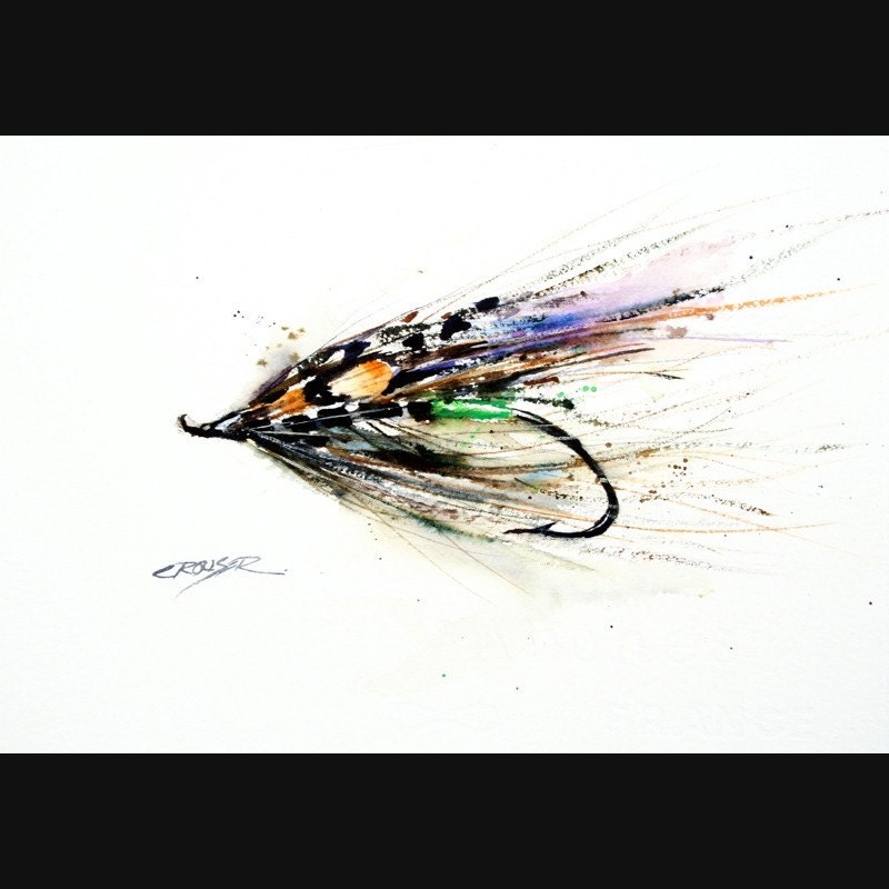 FISHING FLY Watercolor Fishing Print by Dean Crouser