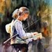 WOMAN FLY FISHING 12 x 18 Watercolor Print by Dean Crouser