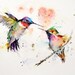 HUMMINGBIRD Colorful 4 x 4 Ceramic Coaster