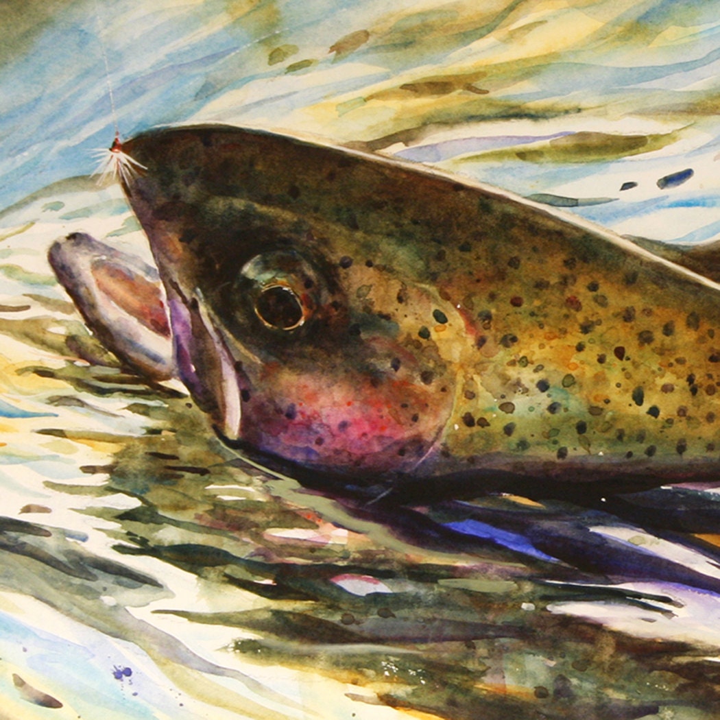 RAINBOW TROUT Watercolor Print By Dean Crouser By DeanCrouserArt