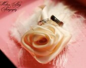 Fabric and Feathers Ivory/White Wedding Bridal Facinator Headpiece